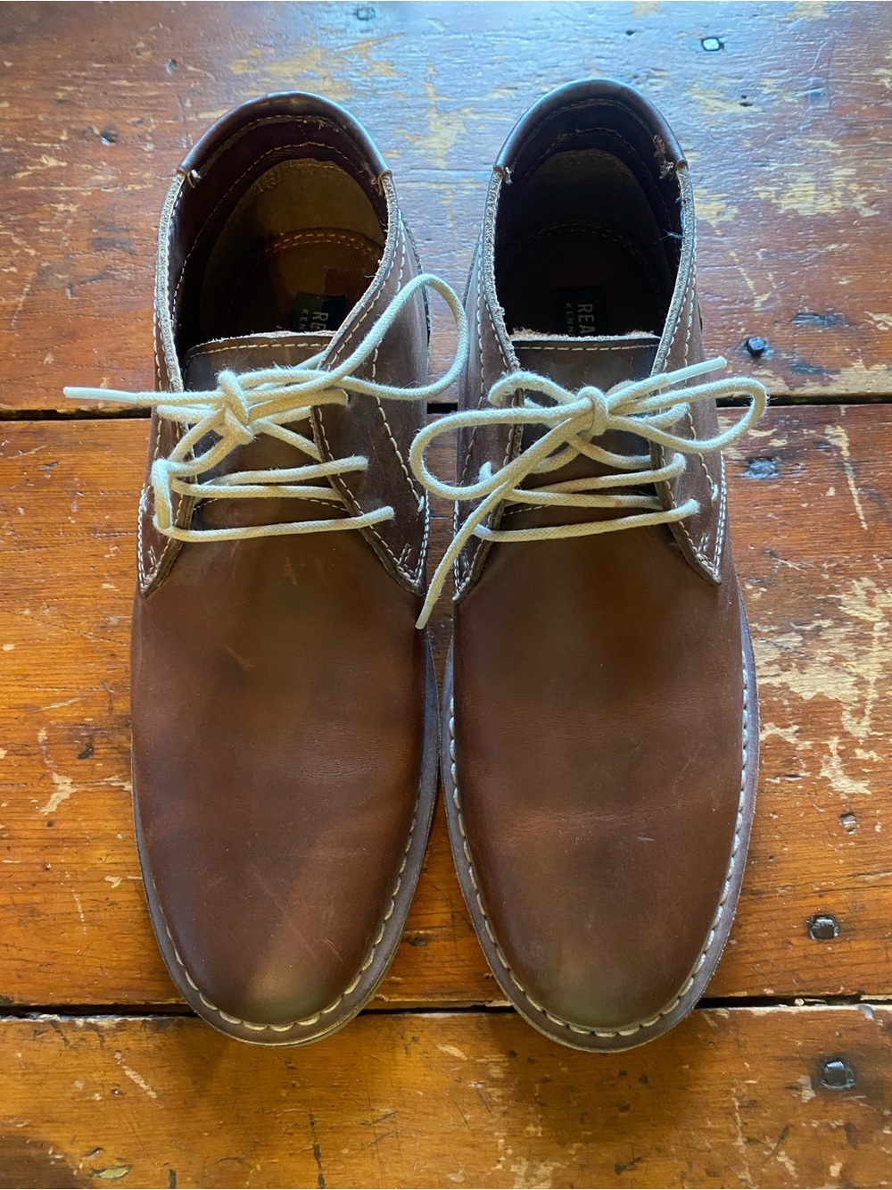 Michael Kors Collection Brown Leather Chukka Boots with Light Laces